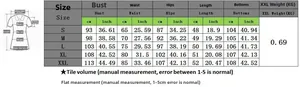 Guide des tailles pour ensemble deux pièces en coton hip-hop avec mesures buste et taille