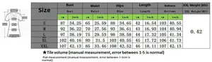 Detailed size chart for two-piece printed sports set with body measurement guide