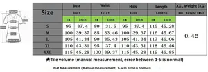 Size chart for women's PU leather mesh jacket from S to XXL with CM and Inch measurements