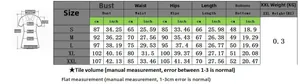 Detailed size guide for Queen print 2-piece sportswear set showing S to XXL dimensions