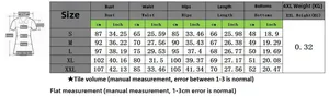 Tableau des tailles pour ensemble femme avec mesures buste, taille et hanches en cm/inch