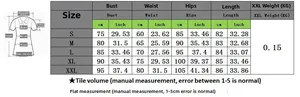 Detailed size chart for hollow out mesh beach dress showing S-XXL measurements in cm and inch