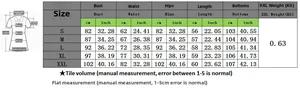 Tableau des tailles pour ensemble de yoga avec mesures en cm et pouces de S à XXL