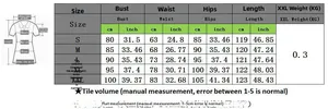 Tableau des tailles détaillé pour la robe longue froncée avec mesures de S à XXL