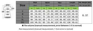 Tableau des tailles pour robe à manches lanternes, mesures du S au XXL en cm et pouces