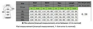 Size chart for plus size maxi dress with ruffle V-neck, ranging from XL to 4XL dimensions