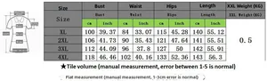 Size chart for plus size V-neck maxi dress with measurements in cm and inches for XL to 4XL