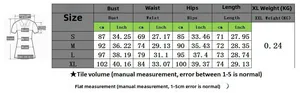 Size chart for V-neck mesh jumpsuit showing bust, waist, and length in cm and inches
