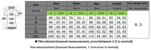 Tableau des tailles détaillé pour robe imprimée à manches courtes du S au XXL