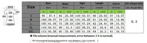 Detailed size chart for floral long sleeve shirt and shorts set with CM and inch units