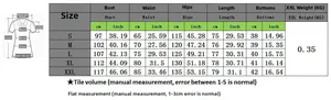 Comprehensive size chart for women shorts set from S to XXL with metric and imperial units