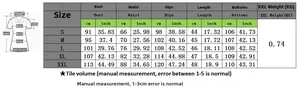 Size chart for women's two-piece tracksuit set showing bust, waist, hips and length measurements