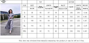 Detailed size chart for satin shirt and high waist skirt set in sizes S to XXL