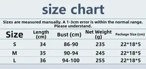 Detailed size chart for sexy rhinestone fishnet crop top showing length and bust measurements