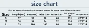 Size chart for rhinestone fishnet dress with bust, waist, and length in S, M, L