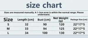 Size chart showing S, M, L measurements for the rhinestone fishnet crop top