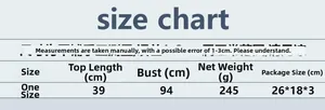 Detailed size chart for the pearl chain halter top with chest and length measurements