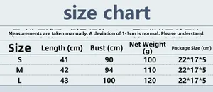 Detailed size chart for sexy rhinestone fishnet camisole showing S M L measurements