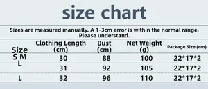 Detailed size chart for rhinestone lace-up crop top with S, M, and L measurements