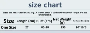 Detailed size chart for rhinestone fishnet bikini top with measurements in centimeters