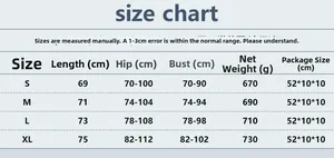 Size chart for sequin party dress showing S to XL measurements for length, bust, and hips