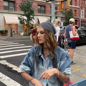 Glittering rhinestone mesh bandana headpiece for street style fashion and party wear