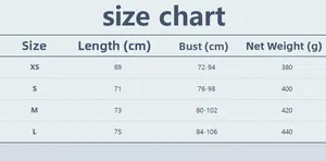 Detailed size chart for the sequin party dress showing measurements from XS to L