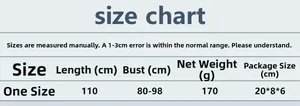 Size chart for women sexy fishnet rhinestone dress with length and bust measurements