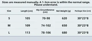 Size chart showing S, M, L dimensions for the rhinestone halter backless party dress