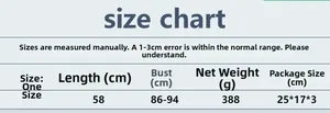 Size chart showing 58cm length and 86-94cm bust measurements for the rhinestone dress