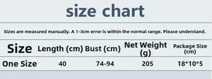 Size chart for halter mesh top with dimensions in cm and weight for easy reference