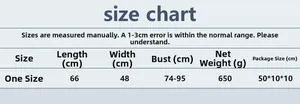 Detailed size chart for rhinestone dress including bust width and length specifications
