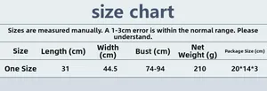 Size chart for metallic sequin halter top showing length and bust measurements