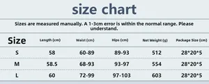 Size chart for rhinestone sequin halter dress including length, waist, and hip measurements