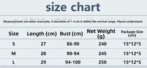 Detailed size chart for rhinestone tassel crop top showing S, M, L measurements