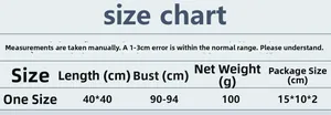 Detailed size chart for the metal sequin halter top with measurements for bust and length