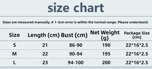Size chart for halter top with length and bust measurements in centimeters for S M L
