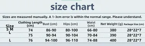Detailed size chart for sexy rhinestone mesh dress showing S, M, L measurements