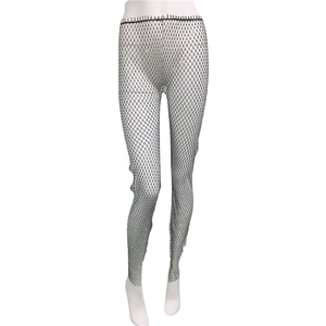 Collants résille noirs extensibles avec strass brillants pour festivals de musique