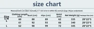 Detailed size chart for fishnet dress showing length, bust, waist, and hip measurements