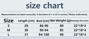 Detailed size chart for mesh rhinestone top showing length and bust measurements for S-L