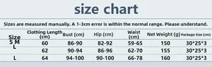 Size guide for sexy rhinestone mini dress including length, bust, and waist measurements