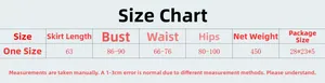 Detailed size chart for sexy rhinestone bodycon dress with length and bust measurements
