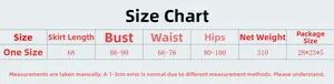 Detailed size chart for rhinestone fishnet party dress with bust and waist measurements