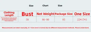 Detailed size chart for deep V halter fishnet camisole showing bust and length