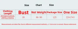 Size chart for rhinestone fishnet tank top with detailed length and bust measurements