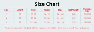 Size chart for women sexy chain backless rhinestone dress covering S, M, L dimensions