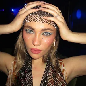 Fashionable silver rhinestone mesh headpiece for party events and festive celebrations