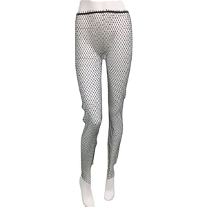 Leggings résille noirs scintillants avec strass et taille élastique pour femmes