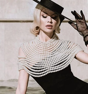 Luxueuse Chaîne de Corps Multi-Couches en Künstliche Perles Artificielles Châle pour Femmes Sexy Élégant Vintage Gland de Künstliche Perles Bijoux